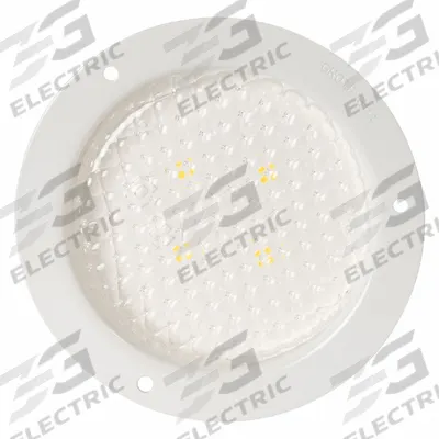 GROTE Dome Light: Round, 12V DC, LED, White, White, 5 1/2 in Overall Dia, 1 in Overall Ht - Round Dome Lights