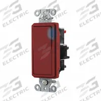 HUBBELL Wall Switch: Rocker Switch, Single Pole, Maintained, Red, 120/277V AC, 20 A (MPN DS120STILR). Key specifications — Illuminated: Yes; Voltage Rating: 120/277V AC.
