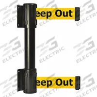 TENSABARRIER Belt Barrier: Fixed Mounting Plate, 13 ft Belt Lg, Danger Messaging, Yellow (MPN 896T2-33-MAX-YDX-C). Key specifications — Message Color: Black; Frame Color: Black; Brand: TENSABARRIER; Belt Color: Yellow.