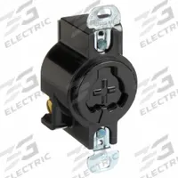 HUBBELL Locking Receptacle: Non-NEMA, Black, 125V AC, 20 A Current Rating, 2 Poles, 3 Wires (MPN HBL23000G). Key specifications — Brand: HUBBELL.