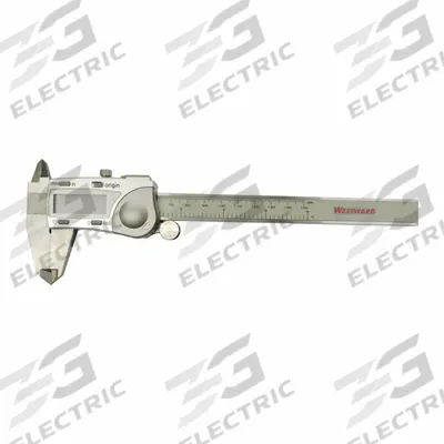 WESTWARD ODID Digital Caliper: 0 in to 6 in /0 mm to 150 mm - Splash-Resistant Calipers without SPC Output