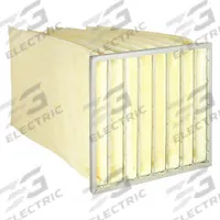 GRAINGER Pocket Air Filter: 24 in x 24 in x 22 in, MERV 14, Yellow, Fiberglass, 8 Pockets (MPN 5E839). Key specifications — Display Sell UOM: EA; Brand: GRAINGER; Media Material: Fiberglass; Performance Rating: MERV 14.