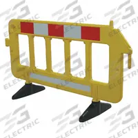 APPROVED VENDOR Barrier Guard: Manual Carry, 39 3/4 in Ht, 77 1/2 in Lg, 23 1/2 in Wd, Yellow (MPN 19N881). Key specifications — Brand: APPROVED VENDOR; Portability: Manual Carry; Material: Polyethylene; Message: No Legend; Includes: (2) Removable Feet; Finish: Unfinished; Connecting Option: Interlocking.