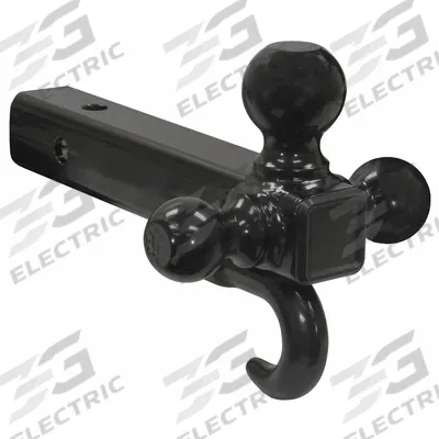 BUYERS PRODUCTS Tri Ball Mount w/ Hook: 2 in Compatible Ball Shank Dia, 1 7/8 in Ball Dia - Ball Mounts with Hitch Ball