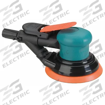 DYNABRADE Air Orbital Sander: 5 in Disc, Pressure Sensitive Adhesive, 3/8 in Orbit - Self-Vacuum Random Orbital Sanders