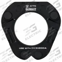 DEWALT Press Jaw: 3 in Pipe, Copper (Plumbing)/Stainless Steel, Extended/Std Tool Types (MPN DCE201300). Key specifications — attr518773: Rings; attr537224: 3 in; attr518762: Copper (Plumbing); attr518771: Galvanized Steel; attr518761: Elkhart ApolloPress; attr518760: DEWALT.
