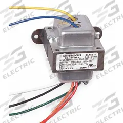 WHITE-RODGERS Class 2 Transformer: 40 VA Power Rating, 120V AC/208V AC/240V AC, 24V AC, Foot/Plate (MPN 90-T40M3). Key specifications — Brand: WHITE-RODGERS; Connection - Primary: Wire Lead; Connection - Secondary: Wire Lead; Input Voltage: 240V AC; Mounting: Foot; Output Voltage: 24V AC.