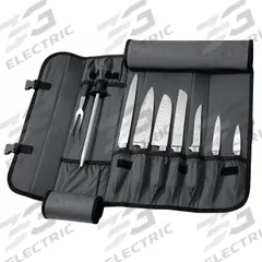 MERCER CUTLERY Knife Set: 9 Implements, Steel, 10 in Blade Lg, 20 1/2 in Overall Lg, NSF Certified (MPN M21810)