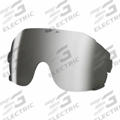 MILWAUKEE Face Shield Visor: 8 1/8 in Overall Wd, 4 3/8 in Overall Ht, Silver, Reusable - General Purpose Replacement Visors