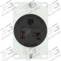 BRYANT Receptacle: Single, 5-30, Black, 125V AC, 30 A, 2 Pole / 3 Wire (MPN 9530FR)