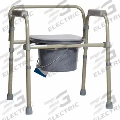 DYNAREX Commode Chair: Gray, 22 1/2 in Overall Wd, 28 in Overall Ht (MPN 10372). Key specifications — Color: Gray; Toilet Product Type: Commode Chair; Includes: Snap-On Seat with Lid; Brand: DYNAREX; Features: Can be Configured as a Commode, Raised Toilet Seat or Toilet Safety Frame over Existing Toilets.