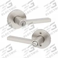 KWIKSET Door Lever Lockset: Office Lever Locksets, Nickel, ADA Compliant (MPN 740HFL-RDT-15-SMT-6AL-RCS). Key specifications — attr1024149: Not Ligature-Resistant; attr1011488: KWIKSET; attr1011524: No Message; attr1011506: Rose; attr1011485: Yes; attr1059461: Satin Nickel-Plated : Zinc.