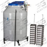 AMERICAN BIOTECH SUPPLY Cryogenic Tank: 165 L Capacity, 26 7/8 in Overall Dia, 39 in Overall Ht (MPN AJ-IV PS). Key specifications — Brand: AMERICAN BIOTECH SUPPLY; Material: Stainless Steel; Includes: Transfer Hose.