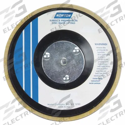 NORTON Hook-and-Loop Disc Backup Pad: 4 in Dia x 1/2 in T, 5/8"-11 Internal-Thread - Internal-Thread Surface-Conditioning Disc Backing Pads