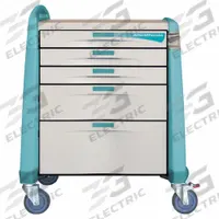 CAPSA HEALTHCARE Anesthesia Cart: Polymer, (1) Swivel with Brake/(3) Swivel, Green, 5 Drawers (MPN AM-AN-CMP-ELOK-G). Key specifications — Material: Polymer; Brand: CAPSA HEALTHCARE; Caster/Wheel Configuration: (3) Swivel; Cabinet Color: Green.
