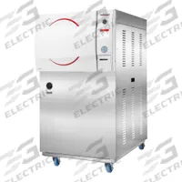 HEIDOLPH Autoclave: 85 L Capacity, 140°C Max Temp, 28 1/4 in Overall Wd, 46 1/2 in Overall Dp, 230V (MPN 023210680). Key specifications — Brand: HEIDOLPH; Features: (4) Validated Cycles (Glass, Plastic, Liquid A and Liquid B-Waste); Temperature Accuracy: -1 °C/3 °C; Product Type: Autoclave; Voltage: 230V.