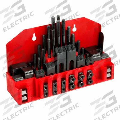 WESTWARD Machine Clamping Kit: For 1/2 in T-Slot, M10x1.5 Stud, 52 Pc - Wall-Mount Machine Clamping Kits