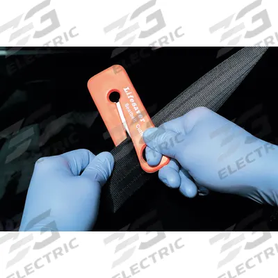 EMI Seat Belt Cutter: 4 7/8 in L x 1 3/4 in W x 1/4 in H, Material Plastic/Stainless Steel - Emergency Vehicle Hammers & Rescue Tools