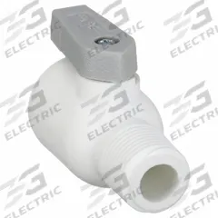 PARKER Manual Two-Way Ball Valve: 1/4 in, Polypropylene, Straight, Push x MNPT, Full Port Ball Port (MPN LFPP4VMC6). Key specifications — Brand: PARKER; Handle: Lever.