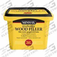 MINWAX Wood Filler: 16 oz Container Size, Tube, Wood Filler (MPN 42853000). Key specifications — Finishing Features: Sandable; Brand: MINWAX.