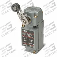 EATON Plunger Limit Switch: Plunger Actuator, Momentary/Momentary, Metallic, 8 ozf Op Force - Min (MPN E50AS26P). Key specifications — Manufacturer Part Number: E50AS26P; Brand: EATON; Electrical Connection: 8 ft Cable; Action: Momentary/Momentary; Series: E50; Body Material Type: Metallic; Actuator Type: Plunger.