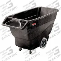 RUBBERMAID COMMERCIAL PRODUCTS Tilt Truck: 20.4 cu ft, 600 lb, 64 1/2 in L x 30 1/4 in W x 38 in H (MPN FG101100BLA). Key specifications — Color: Black; Brand: RUBBERMAID COMMERCIAL PRODUCTS; Caster/Wheel Configuration: (2) Axle-Mounted.