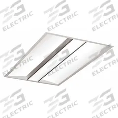 Recessed Troffer: 4 ft Lg, 2 ft Wd, 5,730 lm, 3500K, 73 W, 277V AC, Flange, Center Basket Lens (MPN MDM24-9-35-F-277). Key specifications — Voltage: 277V AC; Emergency Battery Backup: No; LED Replacement For: (8) Lamp T8; Brand: COLUMBIA LIGHTING; Dimmable: Yes; Color Temperature: 3500K.