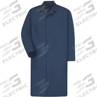 RED KAP Collared Lab Coat: 3XL, Navy, Polyester/Cotton, 4 Pockets (MPN KT30NV RG 54)