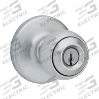 KWIKSET Door Knob Lockset: Office Knob Locksets, Chrome (MPN 400P-26D-SMT-6AL-RCS). Key specifications — Lockset Style: Rose.
