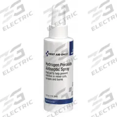 FIRST AID ONLY Topical Antiseptic Spray: Spray, Hydrogen Peroxide, 4 oz Size (MPN M5124). Key specifications — Format: Spray; Product Type: Topical Antiseptic; Unit Package Type: Spray Bottle; Active Ingredient: Hydrogen Peroxide; Manufacturer Part Number: M5124; Unitized: Bulk; Concentration: 3%; Brand: FIRST AID ONLY.