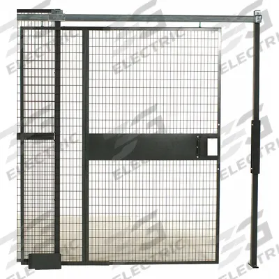 WIRECRAFTERS Sliding Door: 12 1/2 ft H x 3 3/8 ft W x 2 in D, Gray - WireCrafters Woven-Wire Partition Components