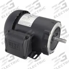 WEG General Purpose Motor: C-Face/Rigid Base Mount, Totally Enclosed Fan Cooled, 3/4 hp, 3,475 RPM (MPN .7536ES3E56C-S). Key specifications — Brand: WEG; Nameplate Voltage @ 60 Hz: 208-230/460V AC; Full Load Current @ 60 Hz: 2.50-2.26/1.13 A; Nameplate RPM @ 60 Hz: 3,475 RPM; Motor Enclosure: TEFC.