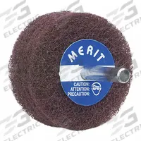 MERIT Non-Woven Disc Wheel: 4 in Dia x 1 in W, 1/4 in Straight Shaft, Aluminum Oxide, Medium (MPN 08834131564). Key specifications — Brand: MERIT; Connector Type: Straight Shaft; Connector Size: 1/4 in.