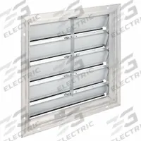 27"H-W 5.75"L Aluminum Backdraft Damper: For 24 in Fan, Single Panel, 27 in H, 27 in W, 2 1/2 in D (MPN 3C308). Key specifications — Airflow Direction: Horizontal; Blade Type: Flat Blade; Brand: DAYTON; Maximum Air Velocity: 2500 fpm; Mounting Position: Vertical.