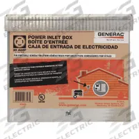 GENERAC Power Inlet Box: 30 A Current Rating, L14-30, 3GY43, Aluminum, 5 3/4 in Overall Ht (MPN 6343). Key specifications — Enclosure Material: Aluminum; Use with Transfer Switch: 3GY43; Brand: GENERAC.