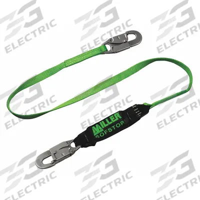 MILLER BY PIP Shock-Absorbing Lanyard: Shock Pack, Steel Snap Hook, Steel Snap Hook - General Fall Protection Shock-Absorbing Lanyards