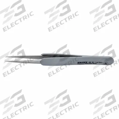 KNIPEX Precision Tweezers: Stainless Steel, Point, Straight Tip - ESD-Safe Tweezers