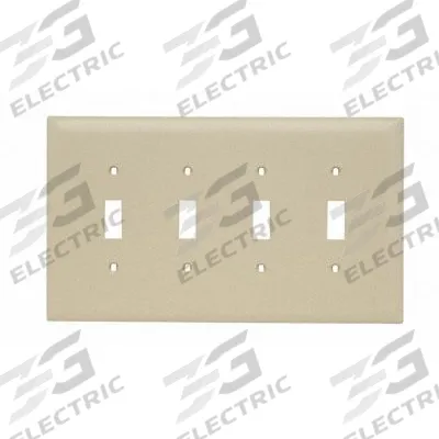 LEGRAND Wall Plate: Toggle, 4 Gang, Ivory - General Purpose Wall Plates