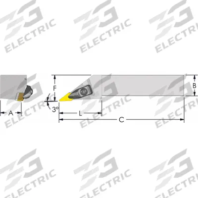 ULTRA-DEX USA Indexable Turning and Profiling Tool Holder: DVJNL 20-3D (MPN 974-000-015) - Indexable Turning & Profiling Toolholders