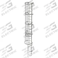 TRI-ARC Fixed Ladder with Safety Cage: 22 ft Overall Ht, 18 in Overall Wd, Steel, 23 Rungs (MPN WLFC1123). Key specifications — Brand: TRI-ARC; Assembly: Unassembled; Number of Sections: 2.