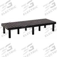 STRUCTURAL PLASTICS Dunnage Rack: Assembled, Snap-Together, 12 in x 24 in x 66 in, Polyethylene (MPN D6624). Key specifications — Color: Black; Brand: STRUCTURAL PLASTICS; Material: Polyethylene; Assembled: Assembled; Method of Construction: Snap-Together; Included: Shelf.