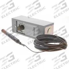 HONEYWELL Line Volt Mechanical Tstat: 0° to 100°F, Steel, Adj, 3° to 10°F, 120 to 240V AC Volt (MPN T675A1565). Key specifications — Switch Type/Action: SPDT, Open/Close on Rise; Temperature Control Range: 0° to 100°F; Temperature Differential: 3° to 10°F; Voltage: 120 to 240V AC; Capillary Length/Bulb Diameter: 20 ft Capillary, 4-3/16 in x 1/2 in Bulb; Brand: HONEYWELL; Differential Type: Adjustable; Enclosure Material: Steel.