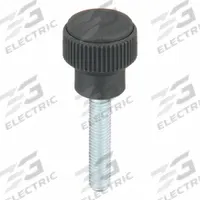 Hand Knob: Knurled, Plastic w/ Steel Thread, M8 Thread, 40 mm Thread Lg, 26 mm Dia, Gray (MPN K0247.208X40). Key specifications — Brand: KIPP; Color: Gray.