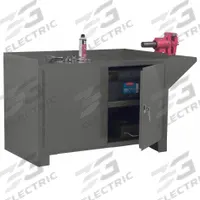 DURHAM MFG Cabinet Workbench: Steel, 48 in x 24 in, 2,000 lb Overall Load Capacity, Gray (MPN 3403-95). Key specifications — Assembly: Fully Assembled; Brand: DURHAM MFG; Included Components: Vice Support Shelf.