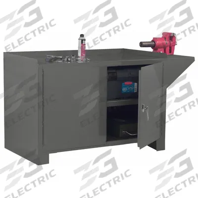 DURHAM MFG Cabinet Workbench: Steel, 48 in x 24 in, 2,000 lb Overall Load Capacity - Cabinet Benches with Shelves