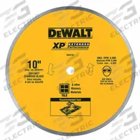DEWALT Diamond Saw Blade: 10 in Blade Dia., 5/8 in Arbor Size, Wet, For Chop Saw, Good, Continuous (MPN DW4761). Key specifications — attr1097734: Wet; attr1097738: Chop Saw; attr1097751: DEWALT.