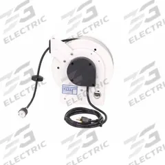 KH INDUSTRIES Cord Reel: Ratchet Lock, 50 ft Cord Lg, 12 AWG, SJOW, 5-20P Cord Lg, 5-20P, White (MPN RTAN3LW-WC520-J12K). Key specifications — Retractable Cord Ending NEMA Configuration: 5-20P; Feeder Cord Ending NEMA Configuration: 5-20P; Brand: KH INDUSTRIES.