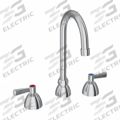 ELKAY Handle-Operated Faucet: Elkay, Brass, Centerset, Deck, 3 Mounting Holes - Centerset Kitchen Faucets