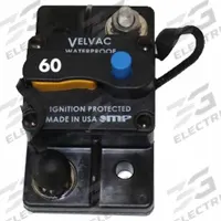 Automotive Circuit Breaker: Type III, 30V DC, 3 kA at 30V DC, Blade (MPN 091005). Key specifications — Series: Type III; Voltage: 30V DC; Interrupt Rating: 3 kA at 30V DC; Terminal Connection: Blade; Circuit Breaker Type: Hi-Amp Circuit Breaker; Brand: VELVAC.