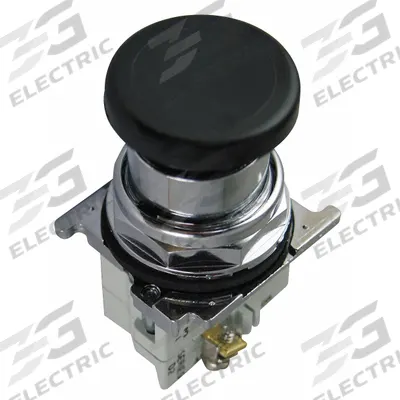 EATON Mushroom Head Push Button: Non-Illuminated, Mushroom Head Profile, Metallic - Mushroom-Head Push Buttons